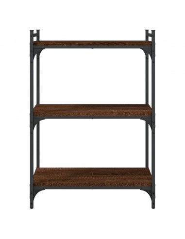 Libreria 3 Ripiani Rovere Marrone 60x30x86 cm Legno Multistrato
