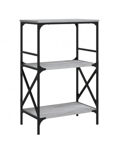 Libreria 3 Ripiani Grigio Sonoma 59x35x90,5cm Legno Multistrato