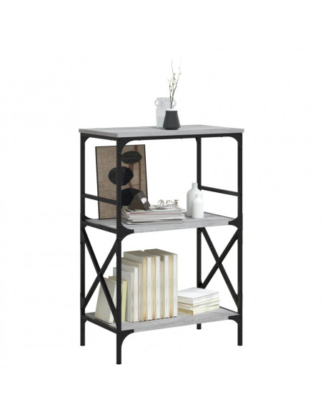 Libreria 3 Ripiani Grigio Sonoma 59x35x90,5cm Legno Multistrato