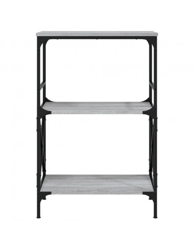 Libreria 3 Ripiani Grigio Sonoma 59x35x90,5cm Legno Multistrato