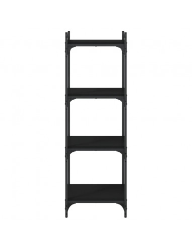 Libreria a 4 Ripiani Nera 40x30x120 cm in Legno Multistrato