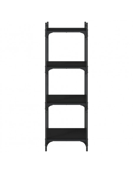 Libreria a 4 Ripiani Nera 40x30x120 cm in Legno Multistrato