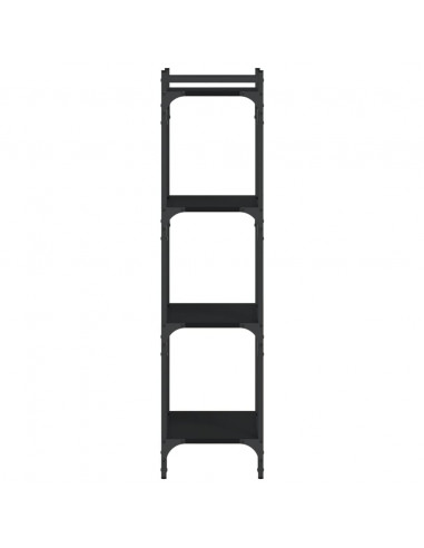 Libreria a 4 Ripiani Nera 40x30x120 cm in Legno Multistrato