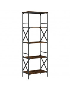 Libreria Rovere Fumo 5 Ripiani 59x35x171 cm Legno Multistrato 2