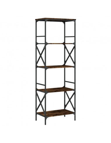 Libreria Rovere Fumo 5 Ripiani 59x35x171 cm Legno Multistrato