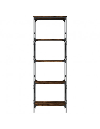 Libreria Rovere Fumo 5 Ripiani 59x35x171 cm Legno Multistrato