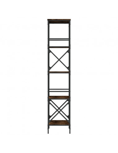 Libreria Rovere Fumo 5 Ripiani 59x35x171 cm Legno Multistrato