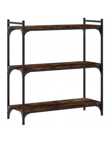 Libreria a 3 Ripiani Rovere Fumo 80x30x86 cm Legno Multistrato