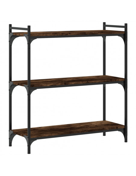 Libreria a 3 Ripiani Rovere Fumo 80x30x86 cm Legno Multistrato
