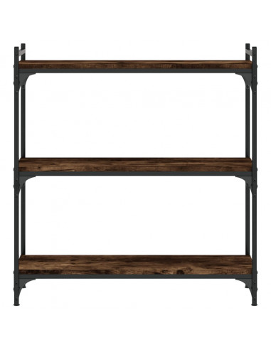 Libreria a 3 Ripiani Rovere Fumo 80x30x86 cm Legno Multistrato