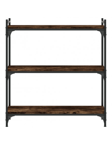 Libreria a 3 Ripiani Rovere Fumo 80x30x86 cm Legno Multistrato