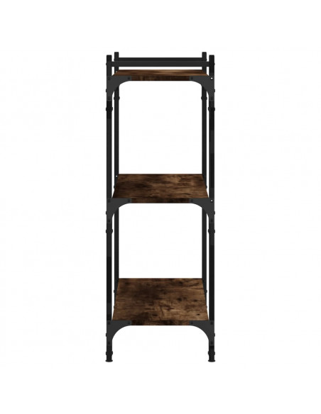 Libreria a 3 Ripiani Rovere Fumo 80x30x86 cm Legno Multistrato
