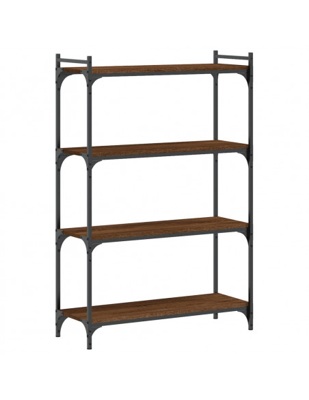Libreria 4 Ripiani Rovere Marrone 80x30x120cm Legno Multistrato