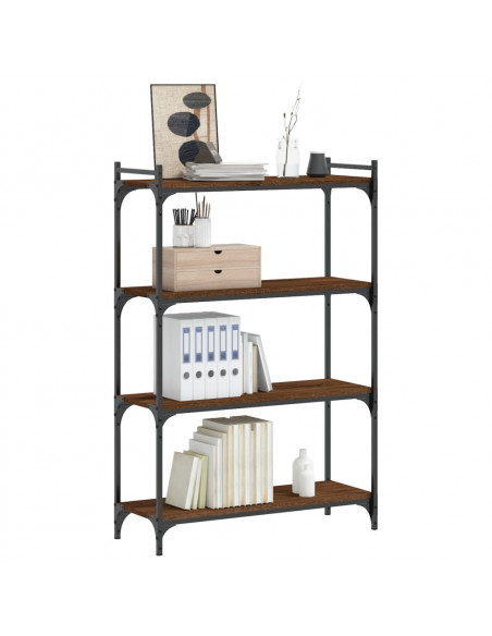 Libreria 4 Ripiani Rovere Marrone 80x30x120cm Legno Multistrato