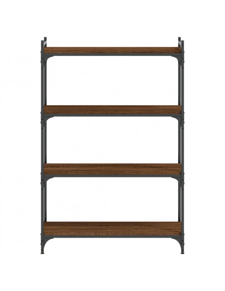 Libreria 4 Ripiani Rovere Marrone 80x30x120cm Legno Multistrato