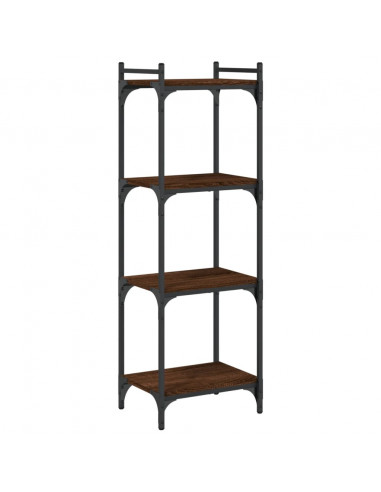 Libreria 4 Ripiani Rovere Marrone 40x30x120cm Legno Multistrato