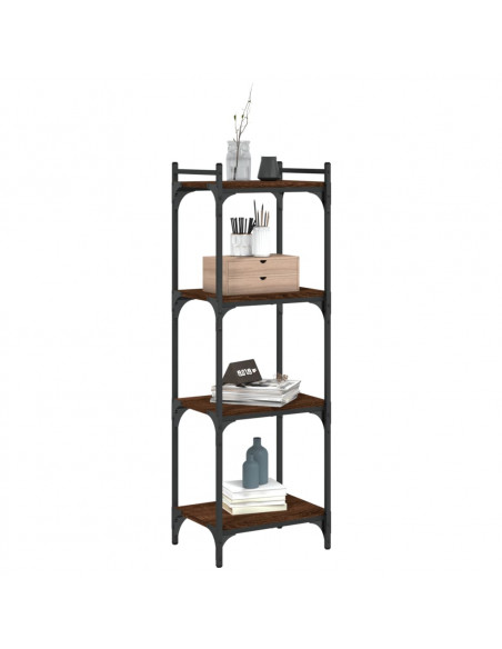Libreria 4 Ripiani Rovere Marrone 40x30x120cm Legno Multistrato
