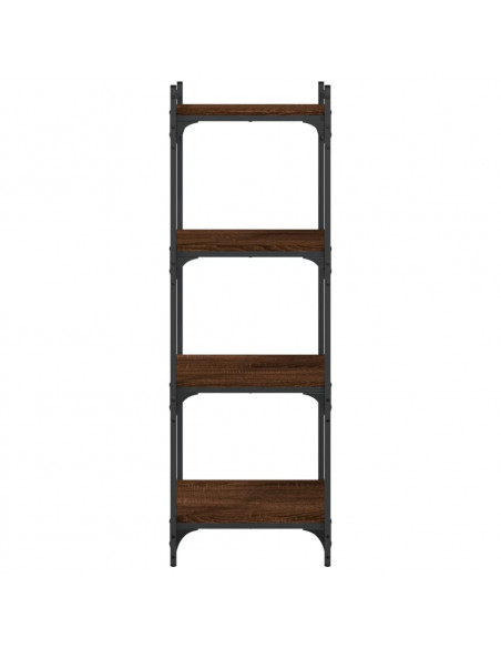 Libreria 4 Ripiani Rovere Marrone 40x30x120cm Legno Multistrato