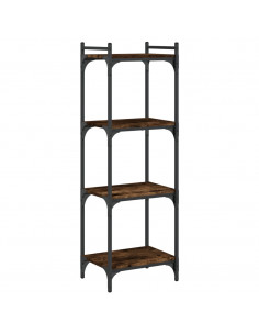 Libreria a 4 Ripiani Rovere Fumo 40x30x120 cm Legno Multistrato 2