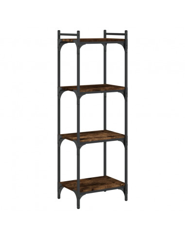 Libreria a 4 Ripiani Rovere Fumo 40x30x120 cm Legno Multistrato