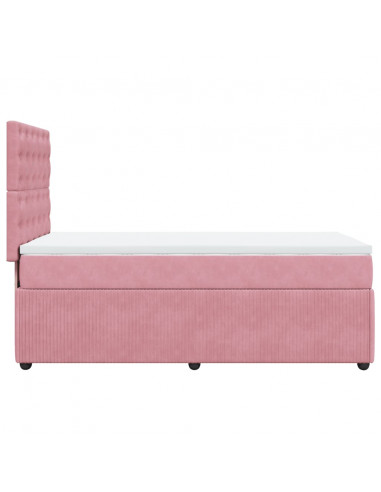 Giroletto a Molle con Materasso Rosa 90x200 cm in Velluto