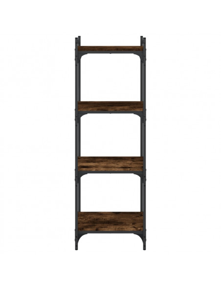 Libreria a 4 Ripiani Rovere Fumo 40x30x120 cm Legno Multistrato