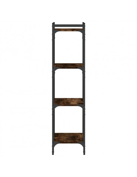 Libreria a 4 Ripiani Rovere Fumo 40x30x120 cm Legno Multistrato
