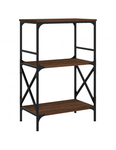 Libreria 3Ripiani Rovere Marrone 59x35x90,5cm Legno Multistrato