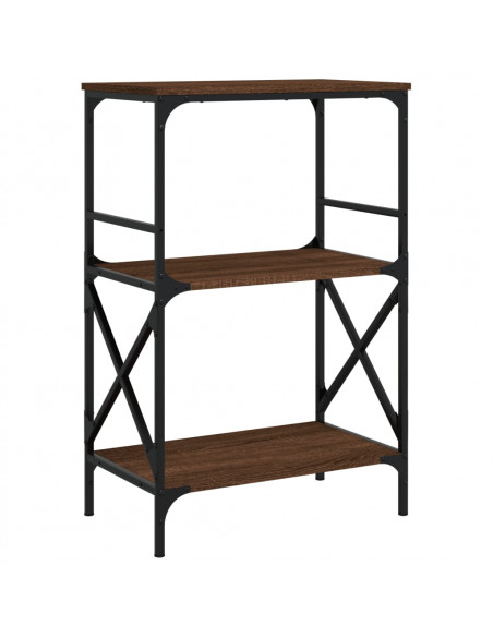 Libreria 3Ripiani Rovere Marrone 59x35x90,5cm Legno Multistrato