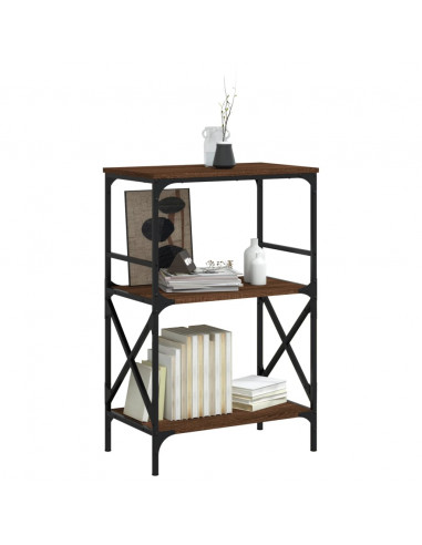 Libreria 3Ripiani Rovere Marrone 59x35x90,5cm Legno Multistrato