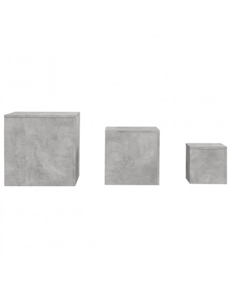 Tavolini 3 pz Grigio Cemento in Truciolato