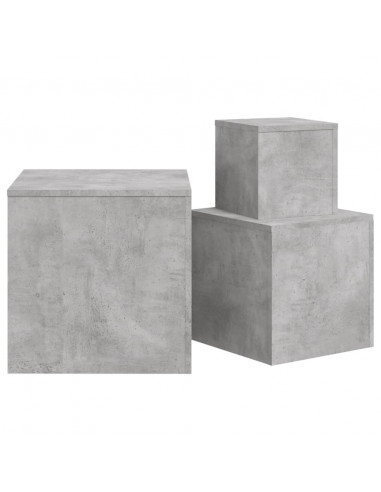 Tavolini 3 pz Grigio Cemento in Truciolato