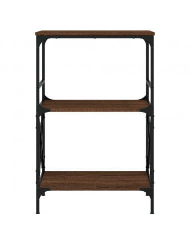 Libreria 3Ripiani Rovere Marrone 59x35x90,5cm Legno Multistrato