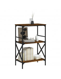 Libreria 3 Ripiani Rovere Fumo 59x35x90,5 cm Legno Multistrato 2