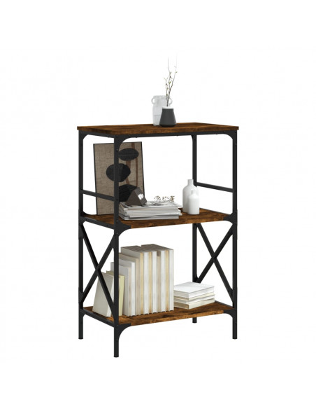 Libreria 3 Ripiani Rovere Fumo 59x35x90,5 cm Legno Multistrato