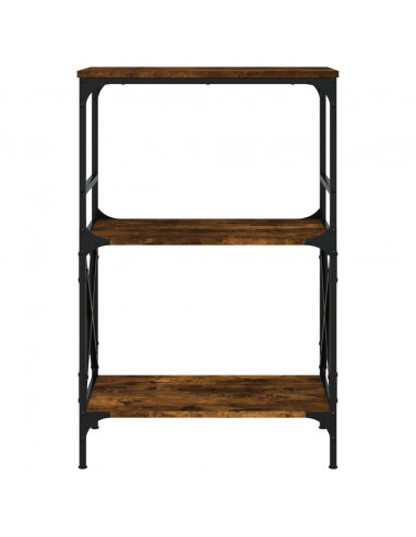 Libreria 3 Ripiani Rovere Fumo 59x35x90,5 cm Legno Multistrato
