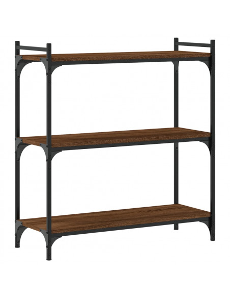 Libreria 3 Ripiani Rovere Marrone 80x30x86 cm Legno Multistrato