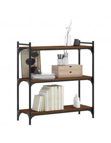 Libreria 3 Ripiani Rovere Marrone 80x30x86 cm Legno Multistrato