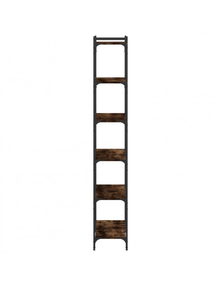 Libreria a 6 Ripiani Rovere Fumo 80x30x188 cm Legno Multistrato