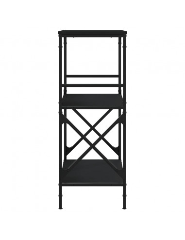 Libreria a 3 Ripiani Nera 59x35x90,5 cm in Legno Multistrato