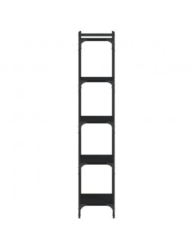 Libreria a 5 Ripiani Nera 40x30x154 cm in Legno Multistrato