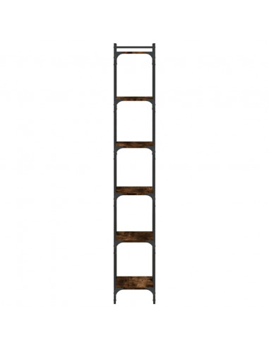 Libreria a 6 Ripiani Rovere Fumo 40x30x188 cm Legno Multistrato