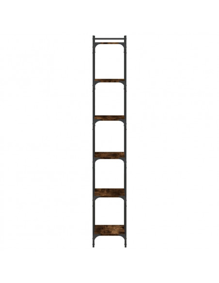 Libreria a 6 Ripiani Rovere Fumo 40x30x188 cm Legno Multistrato
