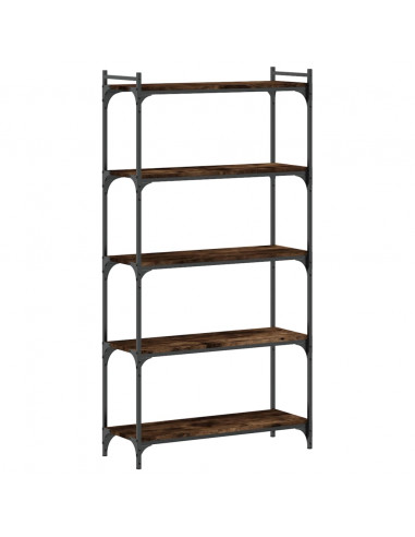 Libreria a 5 Ripiani Rovere Fumo 80x30x154 cm Legno Multistrato