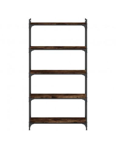 Libreria a 5 Ripiani Rovere Fumo 80x30x154 cm Legno Multistrato