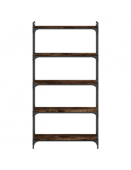 Libreria a 5 Ripiani Rovere Fumo 80x30x154 cm Legno Multistrato