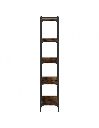 Libreria a 5 Ripiani Rovere Fumo 80x30x154 cm Legno Multistrato
