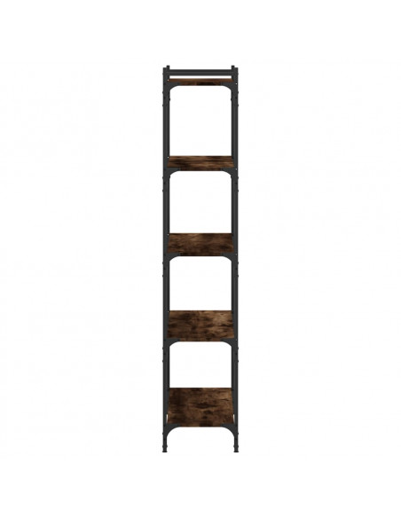 Libreria a 5 Ripiani Rovere Fumo 80x30x154 cm Legno Multistrato