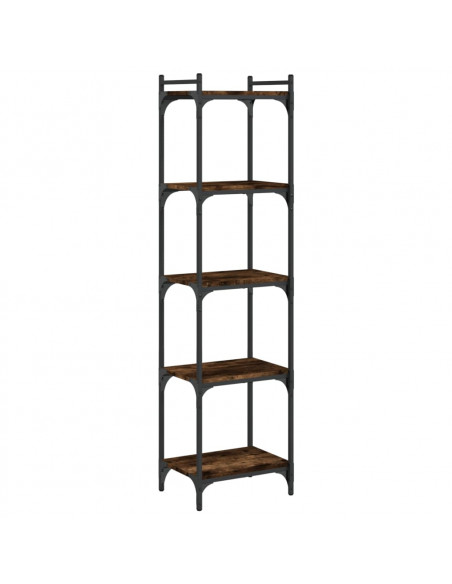 Libreria a 5 Ripiani Rovere Fumo 40x30x154 cm Legno Multistrato