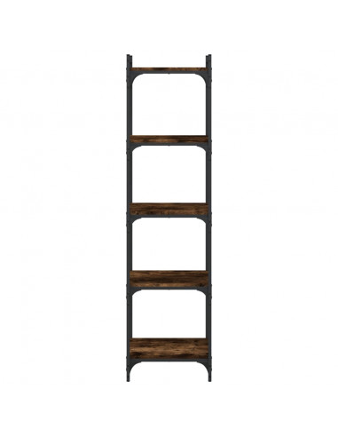 Libreria a 5 Ripiani Rovere Fumo 40x30x154 cm Legno Multistrato